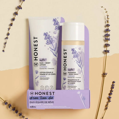 The Honest Company Calm Shampoo + Body Wash and Lotion Duo - Lavender - 18.5 fl oz: Moisturizing, Soothing, Dye-Free