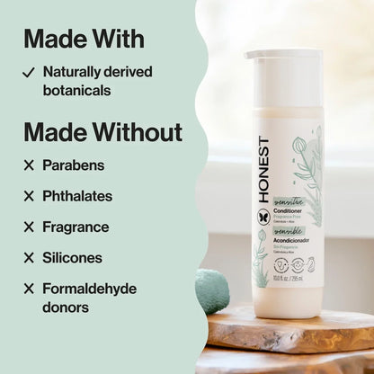 The Honest Company Sensitive Conditioner - Fragrance Free - 10 fl oz: Basic Conditioning, Cream, Daily Use