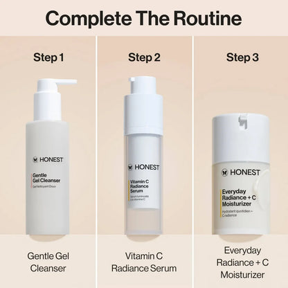 Honest Beauty Vitamin C Radiance Serum with Hyaluronic Acid - 1 fl oz: Skin Tone Improvement, Brightening, Anti-Aging, Hydrating