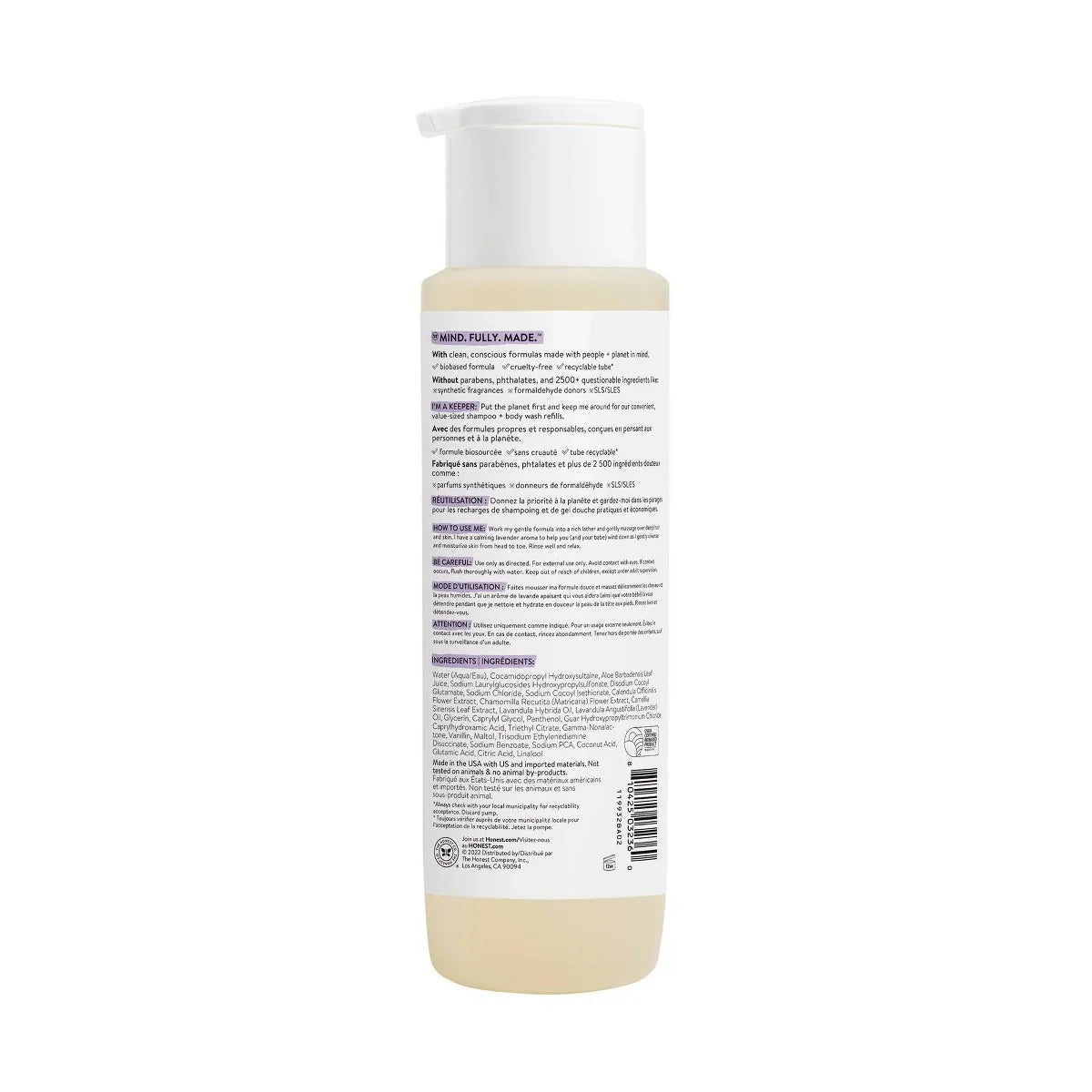 The Honest Company Calm Shampoo + Body Wash - Lavender