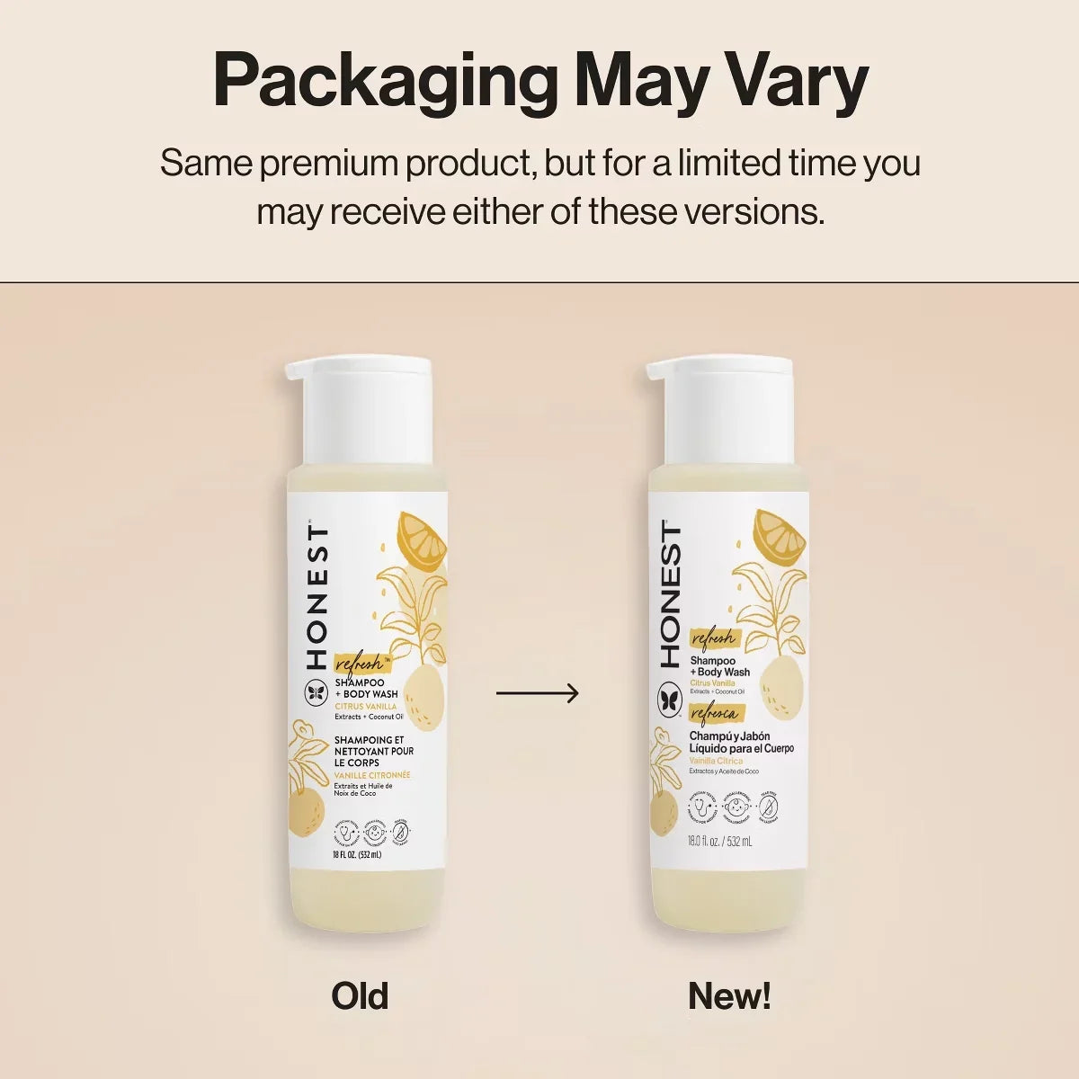 The Honest Company Refresh Shampoo + Body Wash - Citrus Vanilla