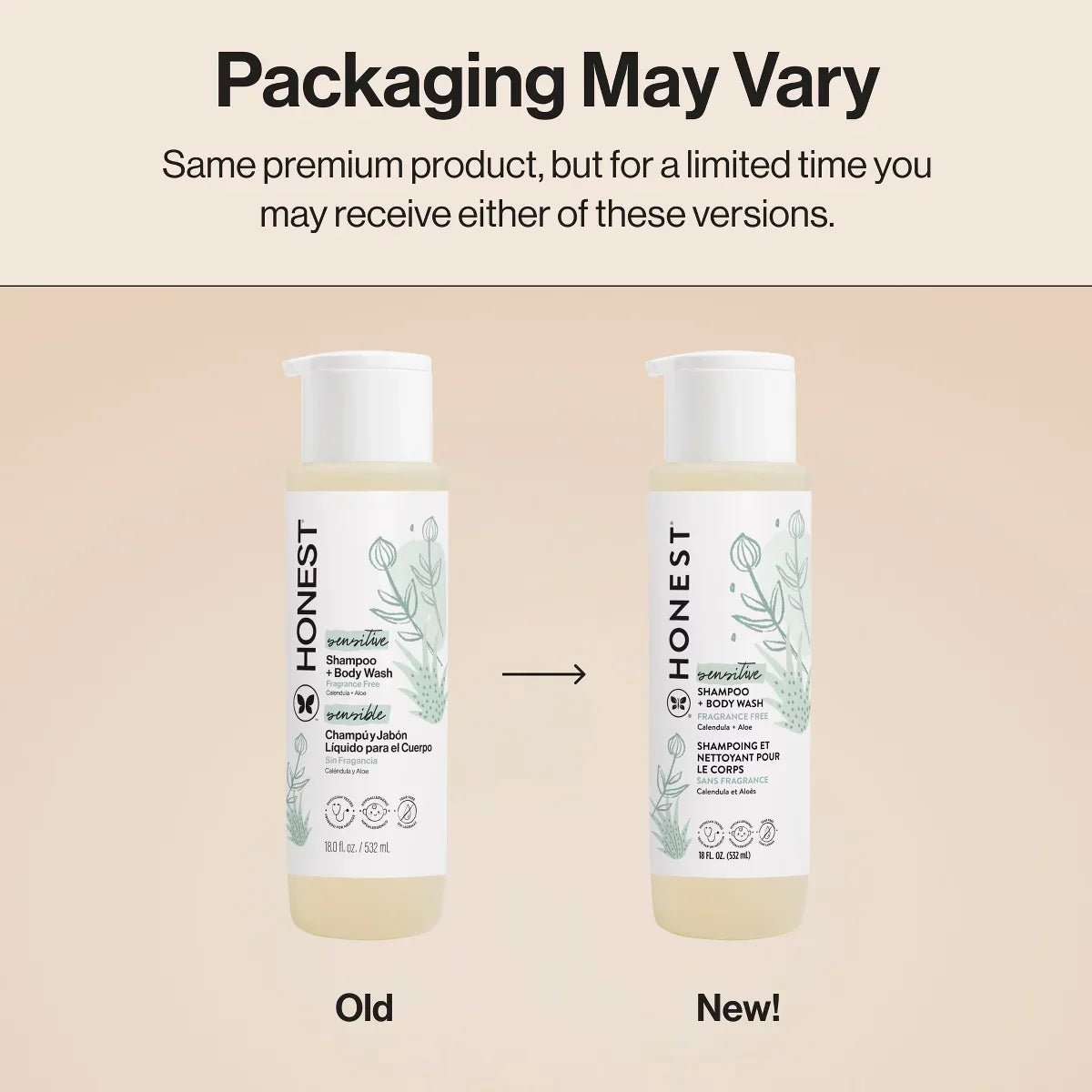 The Honest Company Sensitive Shampoo + Body Wash Fragrance Free