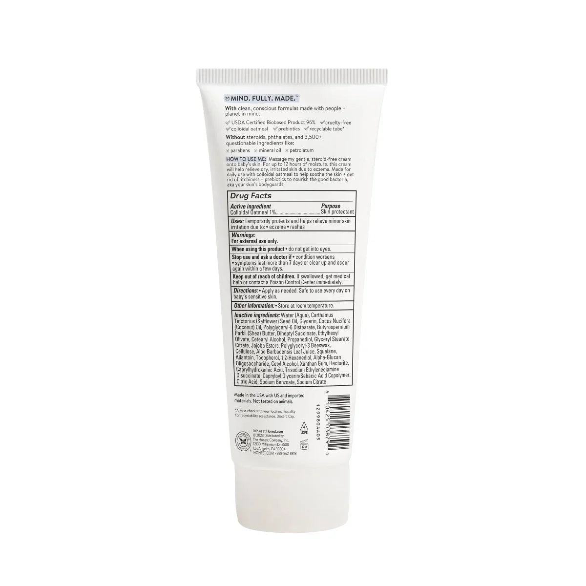The Honest Company Soothe Fragrance Free Eczema Relief Cream - 7 fl oz: Paraben-Free, Silicone-Free, Steroid-Free