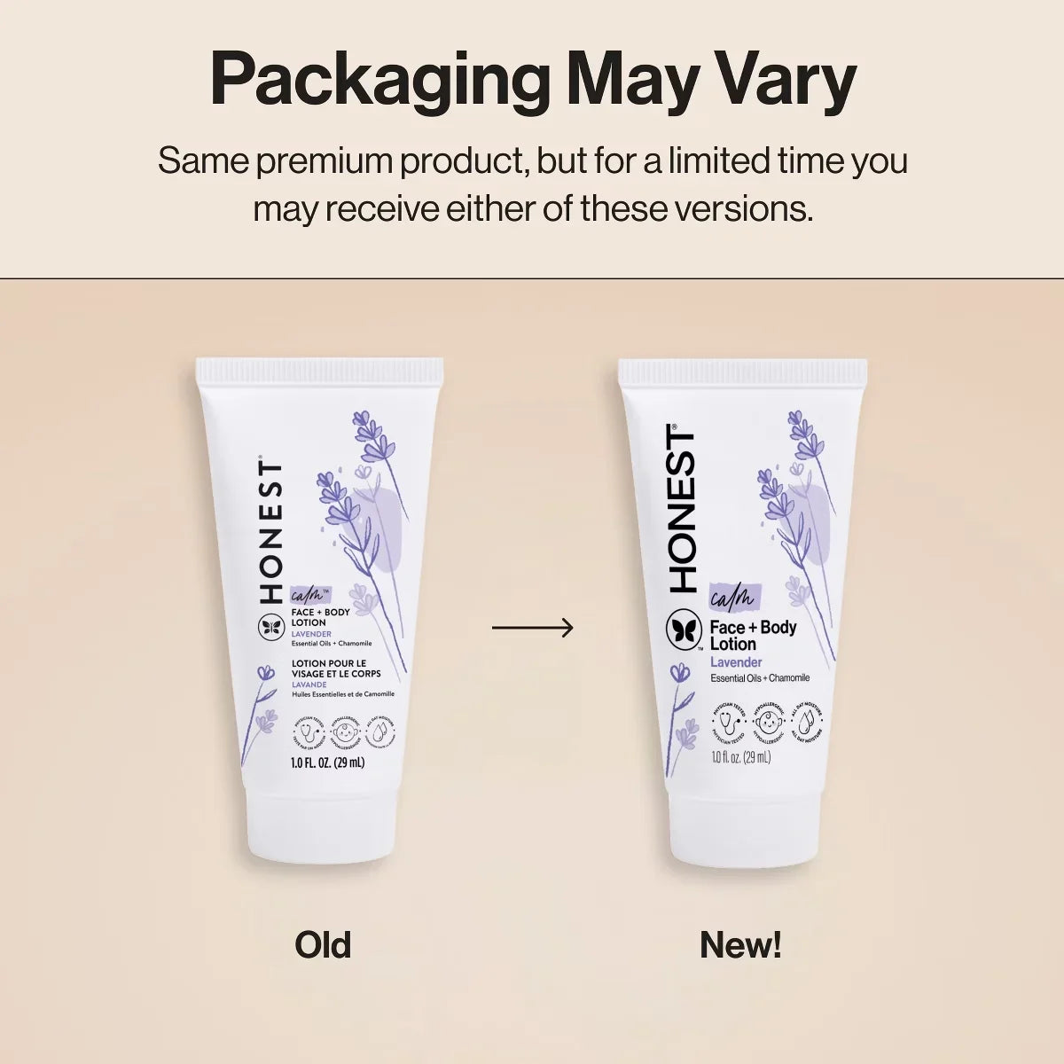 The Honest Company Calm Face + Body Lotion - Travel Size - Lavender- 1 fl oz: Moisturizing, Dye-Free, Paraben-Free, Phthalate-Free