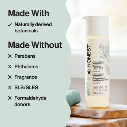 The Honest Company Sensitive Conditioner10 fl oz + Face & Body Lotion8.5 fl oz + Bubble Bath12 fl oz + Detangler4 fl oz + Shampoo + Body Wash 10 fl oz