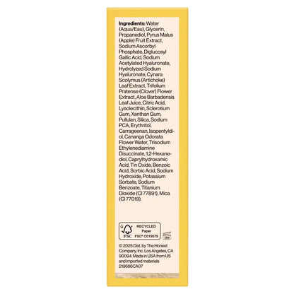 Honest Beauty Vitamin C Radiance Serum with Hyaluronic Acid - 1 fl oz: Skin Tone Improvement, Brightening, Anti-Aging, Hydrating