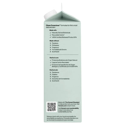 The Honest Company Sensitive Shampoo + Body Wash Refill - Fragrance Free - 32 fl oz: Basic Cleansing, All Hair Types, 2-In-1 Liquid