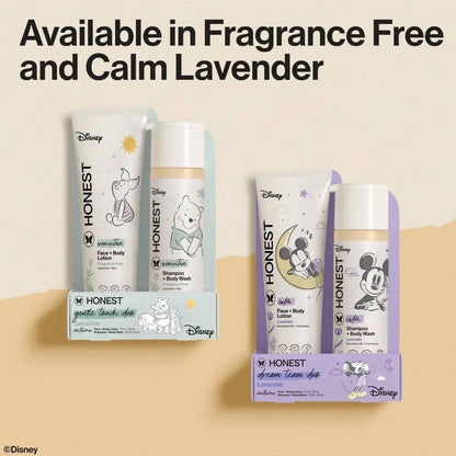 The Honest Company Sensitive Disney Shampoo + Body Wash and Lotion Duo - Fragrance Free - 18.5 fl oz: Moisturizing, Basic Cleansing, Calming, 2-In-1