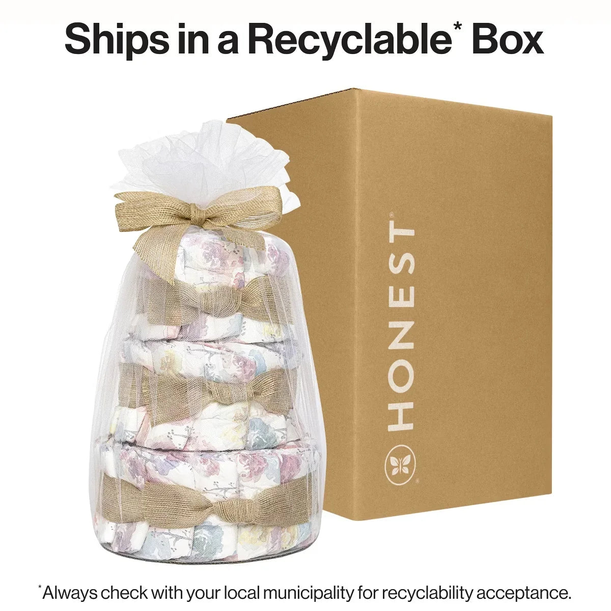 The Honest Company Clean Conscious Diaper Cake - Rose Blossom - 39ct