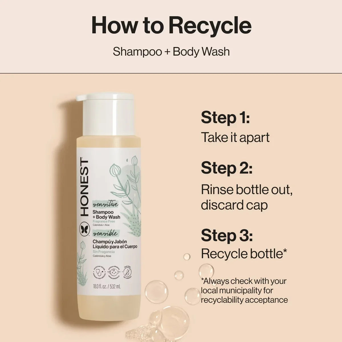 The Honest Company Sensitive Shampoo + Body Wash Fragrance Free