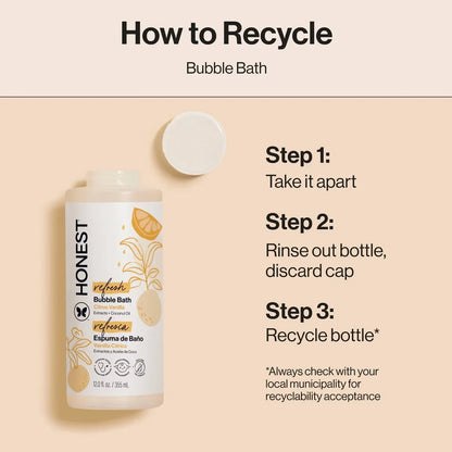 The Honest Company Refresh Bubble Bath - Citrus Vanilla - 12 fl oz: Sensitive Skin, Gel, Paraben-Free, Squeeze Bottle
