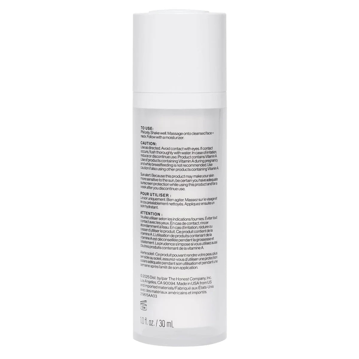 Honest Beauty Honestly Pure Retinyl Serum with Retinyl Linoleate - 1 fl oz: Moisturizing, Brightening, Anti-Aging