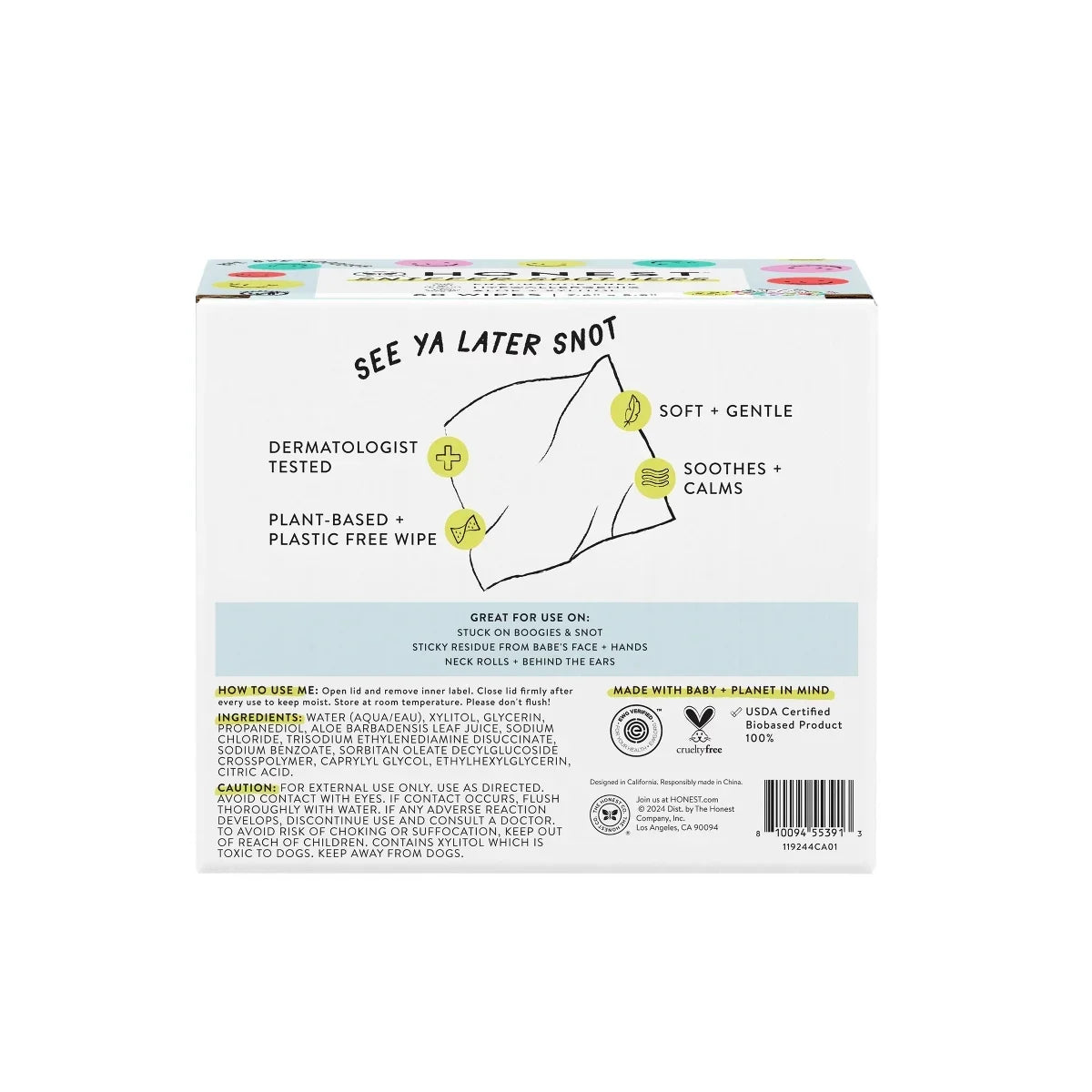 The Honest Company Sniffer Soothers Nose and Face Wipes