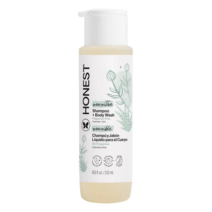 The Honest Company Sensitive Shampoo + Body Wash 18 fl oz + Shampoo + Body Wash Refill 32 fl oz